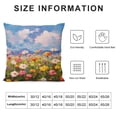 thumbnail image 5 of Chilfamy Flowers Sky Clouds Indoor Outdoor Pillow Covers for Couch Sofa Car Bedroom Decor, Wrinkle, Shrink, Fade Resistant Throw Pillow Cover 1PC 12x12in, 5 of 5
