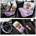 thumbnail image 2 of KUIFORTI Highland Cow Front Seat Covers for Cars with Split Rear Bench Back Seat Cover Floral Flowers Seat Belt Pads Steering Wheel Protector Belt Pads Fit for Women Cute Girls Sedans,Cars,Vans,8 Pcs, 2 of 5
