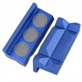 thumbnail image 1 of 4 Pulgadas Vise Mandíbula Almohadillas de Aluminio Magnético Vise Mandíbula Tapas Reversible Tubo Vise Multiusos Vise Protección Inserta 2 Piezas Azul, 1 of 5