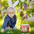 thumbnail image 6 of Easter Basket, Easter Baskets with Handle, Empty Bunny Egg Basket, Easter Baskets Easter gifts basket Personalized, 8", Hot Pink, 6 of 6