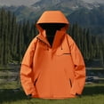 thumbnail image 2 of Bovxnpu Women's Casual Jackets, Women Waterproof Raincoat Hooded Trench Coats Lined Windbreaker Travel Jacket XL, 2 of 6