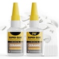 thumbnail image 2 of Ceramic Super Glue 2 Pack,  Safe Ceramic Glue Repair Pottery Porcelain,  Clear  Adhesive for Mugs, Chip, Figurines, Dishes, Bowls, Plates,  Drying CA Glue , Non, 2 of 7