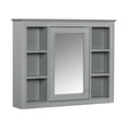 thumbnail image 5 of 35" Medicine Cabinet, Modern Bathroom Organizers, Wood Over Toilet Storage with Open Cubby and Adjustable Shelf, Wall Mounted Mirror with Storage, 5 of 9