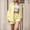 Light Yellow, variant on Women's Oversized 2 Piece Short Sets Cotton Solid Long Sleeve Button Down Shirts Outfits Summer Beach Vacation Relaxed Fit Suits