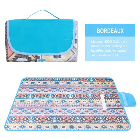 Large Oversized Waterproof Sandproof Beach Camping Blanket, Collapsible Picnic Mat for Hiking Grass Park