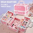 thumbnail image 1 of Kit de maquillaje para niñas pequeñas, 49 Uds., Kit de maquillaje lavable, Kit de maquillaje para niñas reales con estuche de cosméticos, regalos de cumpleaños, juguete, 1 of 4