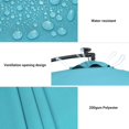 thumbnail image 5 of Glavbiku 10ft Large Waterproof Offset Cantilever Umbrella with LED Solar Lights for Garden,Turquoise, 5 of 10