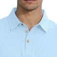 thumbnail image 7 of IhhxPro Men's Linen Collared Shirt Short Sleeve Button Detail Casual Business Top Relaxed Fit Summer Office Wear Lightweight Breathable Solid S-3XL, 7 of 7
