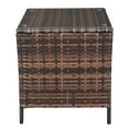 thumbnail image 4 of HiiKaa 19in Wicker Rattan Side Table,Outdoor Square Rattan Coffee End Table with Tempered Glass Top and Storage for Patio Porch Lawn Brown, 4 of 9