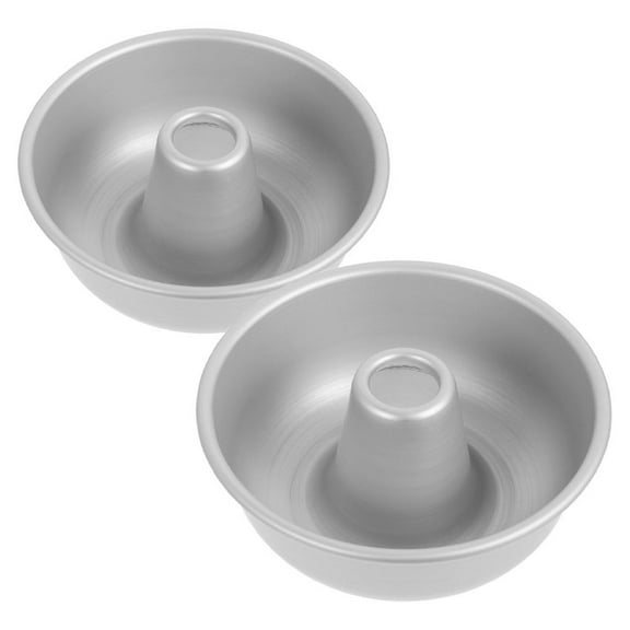 Hytrove Angel Food Cake Pan Silver Aluminum 2Pcs