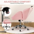 thumbnail image 4 of Yaheetech Swivel Rolling Desk Chair Makeup Vanity Chair with Armrests, Simple Pink, 4 of 9