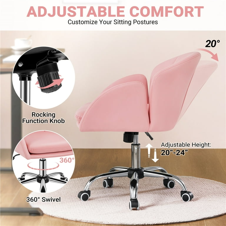 Yaheetech Adjustable Office Swivel Rolling Desk Chair with