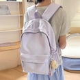 thumbnail image 2 of 19 IN Retro Gothic Letter Backpack, Soft Nylon Casual Daypack, Stretch Side Storage Shoulder Bag, 2 of 7