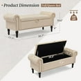 thumbnail image 6 of Dycanpo 50in Storage Bench with Arms, Linen Upholstered Ottoman Bench for Bedroom, Wheat Color, 6 of 7