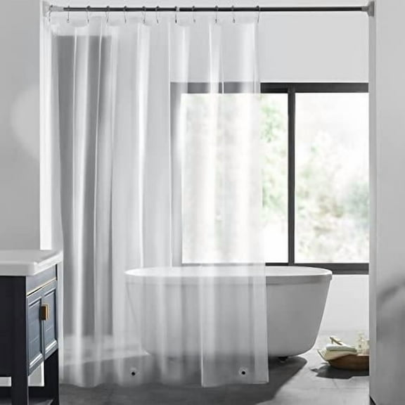 LOVTEX 8G Heavy Duty Clear Shower Curtain Liner - 72" x 72" Weighted Shower