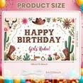 thumbnail image 2 of Western Style Banner Pink Flowers Girls' Rodeo Banner Cowboy Boots Cactus Decor Western Background for Girls' Birthday Party Western Theme Party Rodeo Gathering, 2 of 9