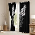 thumbnail image 3 of Feelyou Teens Western Goth Art Blackout Curtains Set of 2 (52x84 Each), Angel Wings Cross Print Window Curtains, Cartoon Graffiti Curtains and Drapes, Black Out Curtains Decor, 3 of 6