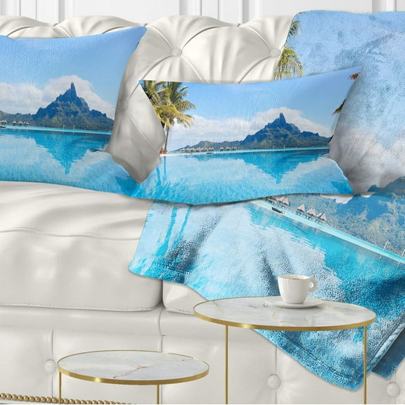 Designart Bora Bora Landscape - Photography Throw Pillow - 12x20