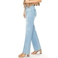 thumbnail image 2 of wax jean Womens Juniors High Rise Loose Straight Stretch Jeans (Classic Light Denim, 0 ), 2 of 5