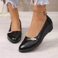thumbnail image 4 of Lepsheexh Shoes for Women Versatile Round Toe Design Wedge Heel Comfortable Wear Resistant Formal Working Leather Daily Shoes, 4 of 9