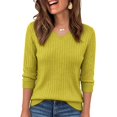 thumbnail image 6 of yillto Womens V Neck Ribbed Knit Sweater Soft Stretchy Long Sleeve Fall Pullover Blouses Tops Sweaters, 6 of 6