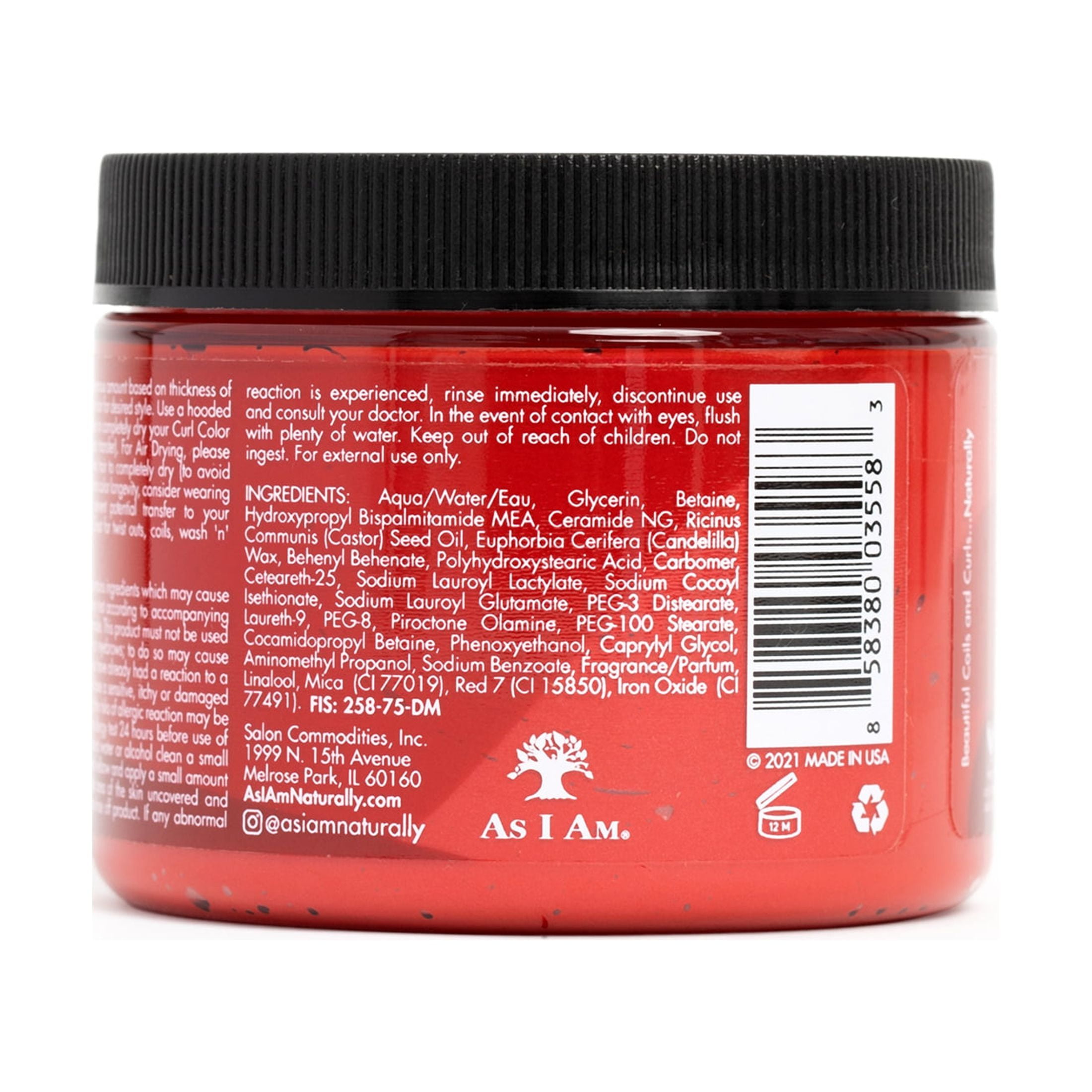 As I Am Curl Color™ Temporary Color Gel Damage-Free - Hot Red, Unisex, 6 fl oz.