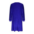 thumbnail image 6 of Tauxra Velvet Dress for Women with Sequin Splicing and Drop Neck, Long Sleeve Gathering Midi Dress for Holiday Party and Evening, 6 of 8