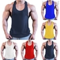 thumbnail image 3 of Men Sports Workout Sleeveless Vest Casual Wear Tank Top Gym Fitness Singlet T-Shirt, 3 of 5