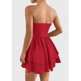thumbnail image 2 of Vestido PRETTYGARDEN para mujer, verano 2025, sin tirantes, rojo, talla L, 2 of 7