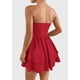 thumbnail image 2 of Vestido PRETTYGARDEN para mujer, verano 2025, sin tirantes, tubo, rojo, 2 of 7