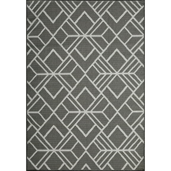 Loomaknoti Breyleigh Charske 4' x 6' Gray/Cream Geometric Indoor/Outdoor Area Rug