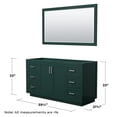 thumbnail image 4 of Wyndham Collection Miranda 60" Wood Single Bathroom Vanity in Green/Nickel Trim, 4 of 5