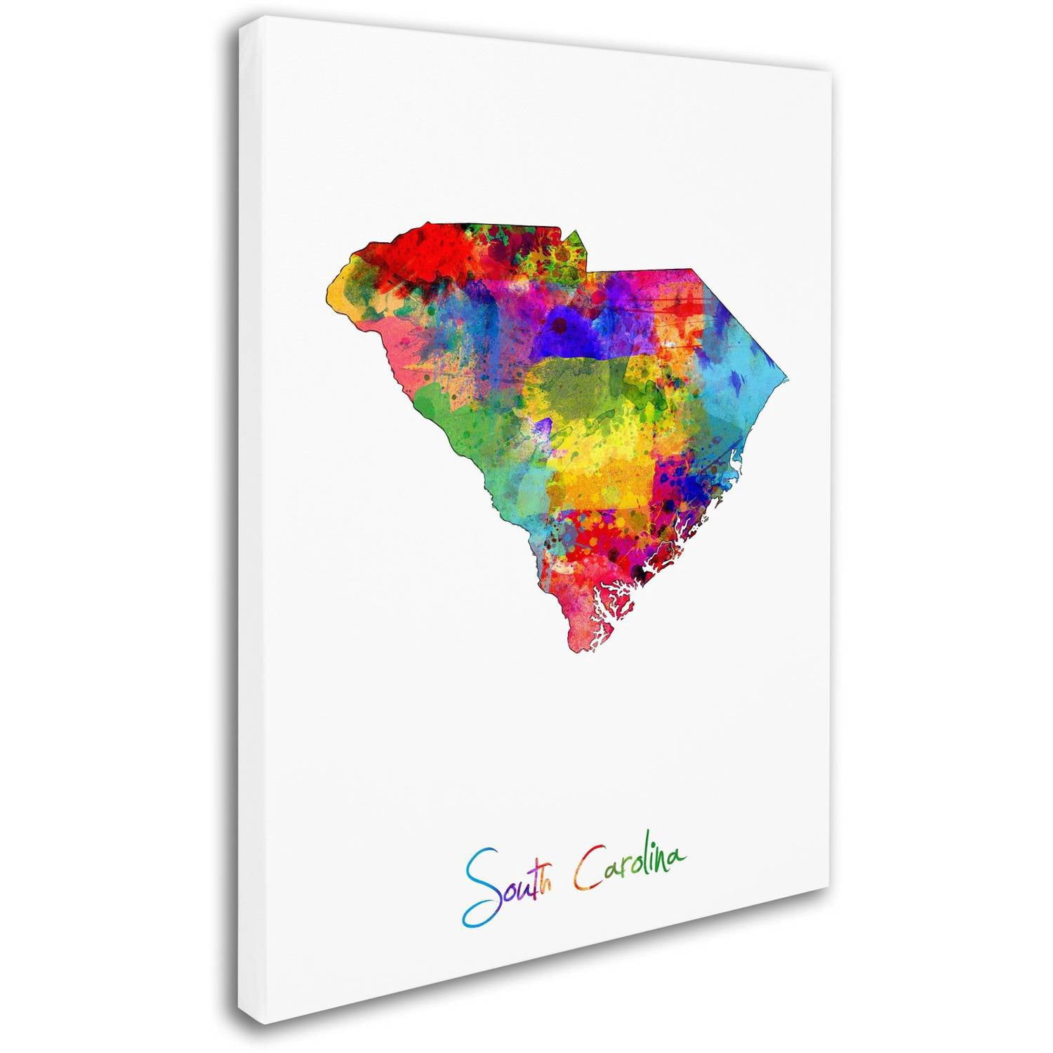 Trademark Fine Art "South Carolina Map" Canvas Art by Michael Tompsett