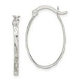thumbnail image 4 of 925 Sterling Silver Polished & Textured Oval Hoop Earrings, 4 of 6