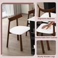 thumbnail image 3 of Kitchen Island with Extendable & Rotating Table, MDF with Walnut Veneer Retro Design, 4 Drawers & Glass Door Cabinets with Built-in Socket, Expandable Dining Station for 2-4 Person, 3 of 26