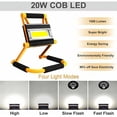 thumbnail image 5 of Rechargeable LED Floodlight Construction Site 20W Portable LED Floodlight 4400mAh Construction Site Lamp Work Light with USB 360° Emergency Safety Lights for Garage, Construction Site,, 5 of 5