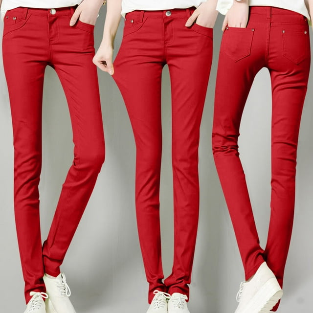 TINZ Women High Rise Fashion Jean Classic Solid Color Ankle Jeans Casual Regular Tight Fitting Jeans Tan Dress Pants for Women Drawstring Pants for Women