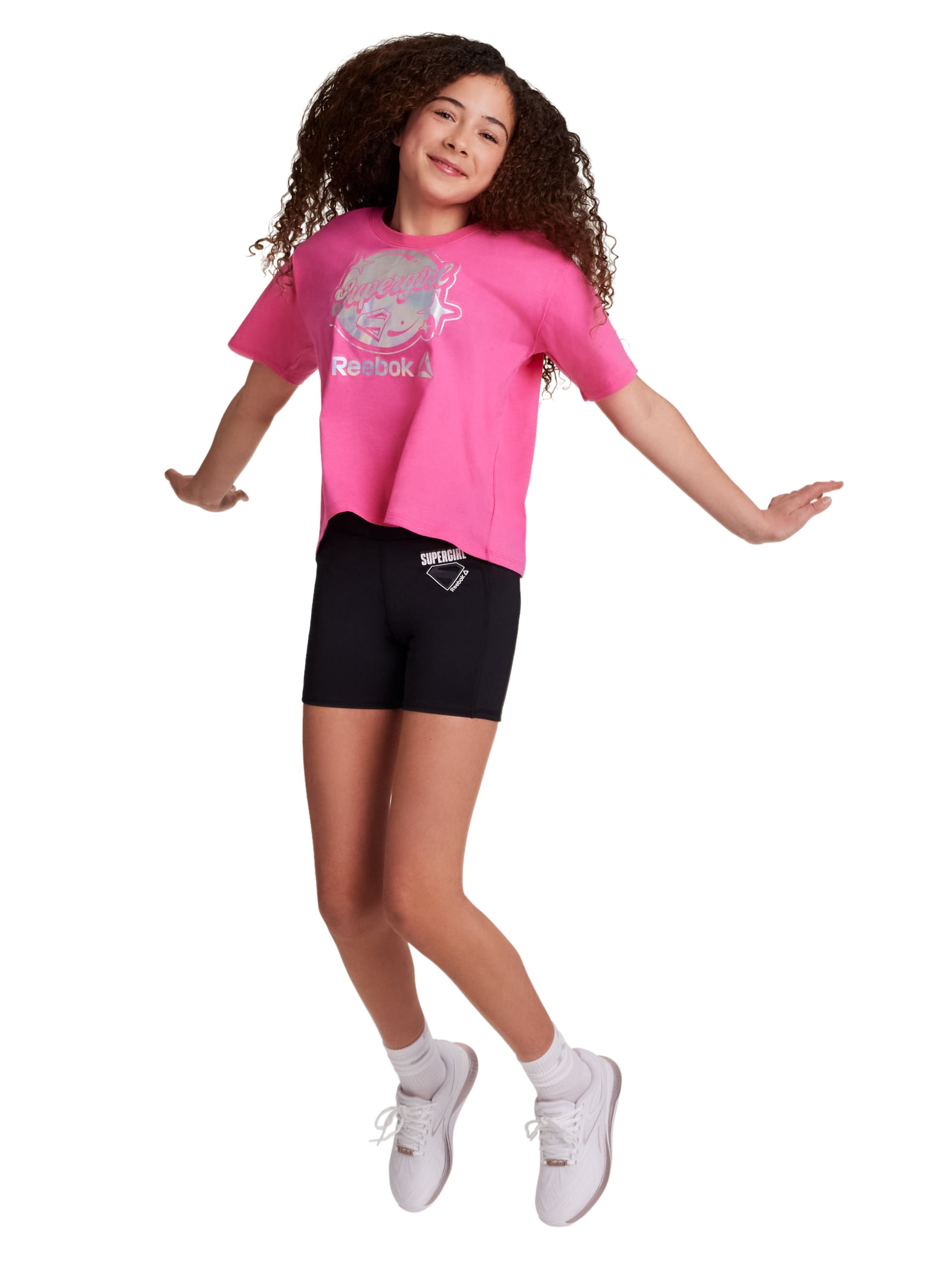 Reebok Girl’s Supergirl Short Sleeve Graphic T-Shirt, Sizes 4-18
