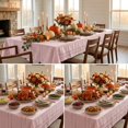 thumbnail image 6 of Sm:)e Fabric Openwork Farmhouse Style Linen Tablecloth 60x104 Inch, Yarn-Dyed Woven Table Cover for Dining Decor, Rectangle, Pink, 6 of 6