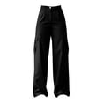 thumbnail image 7 of Manxivoo Cargo Pants for Women High Waisted Women's New Summer Casual Mid Waist Stereoscopic Pocket Trousers with Waist Closed Cargo Pants Dickies Work Pants Black, 7 of 7