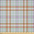 thumbnail image 2 of Ambesonne Plaid Fabric by the Yard Microfiber, Soft Stripes in Check Pattern, 3 Yards, Lavender and Burnt Sienna, 2 of 2