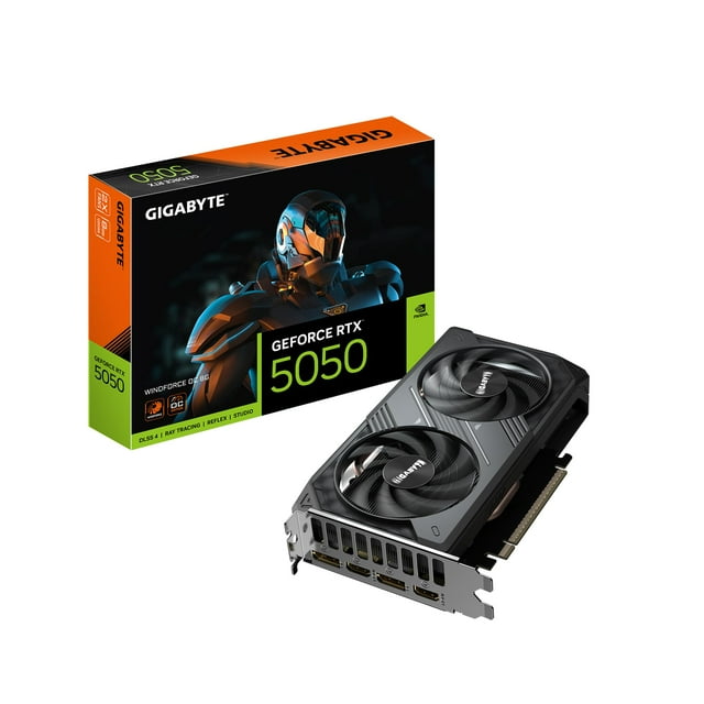 Tarjeta de Video GIGABYTE GeForce RTX 5050 WINDFORCE OC 8GB GDDR6 DLSS 4 PCI Express 5.0 IA GV-N5050WF2OC-8GD