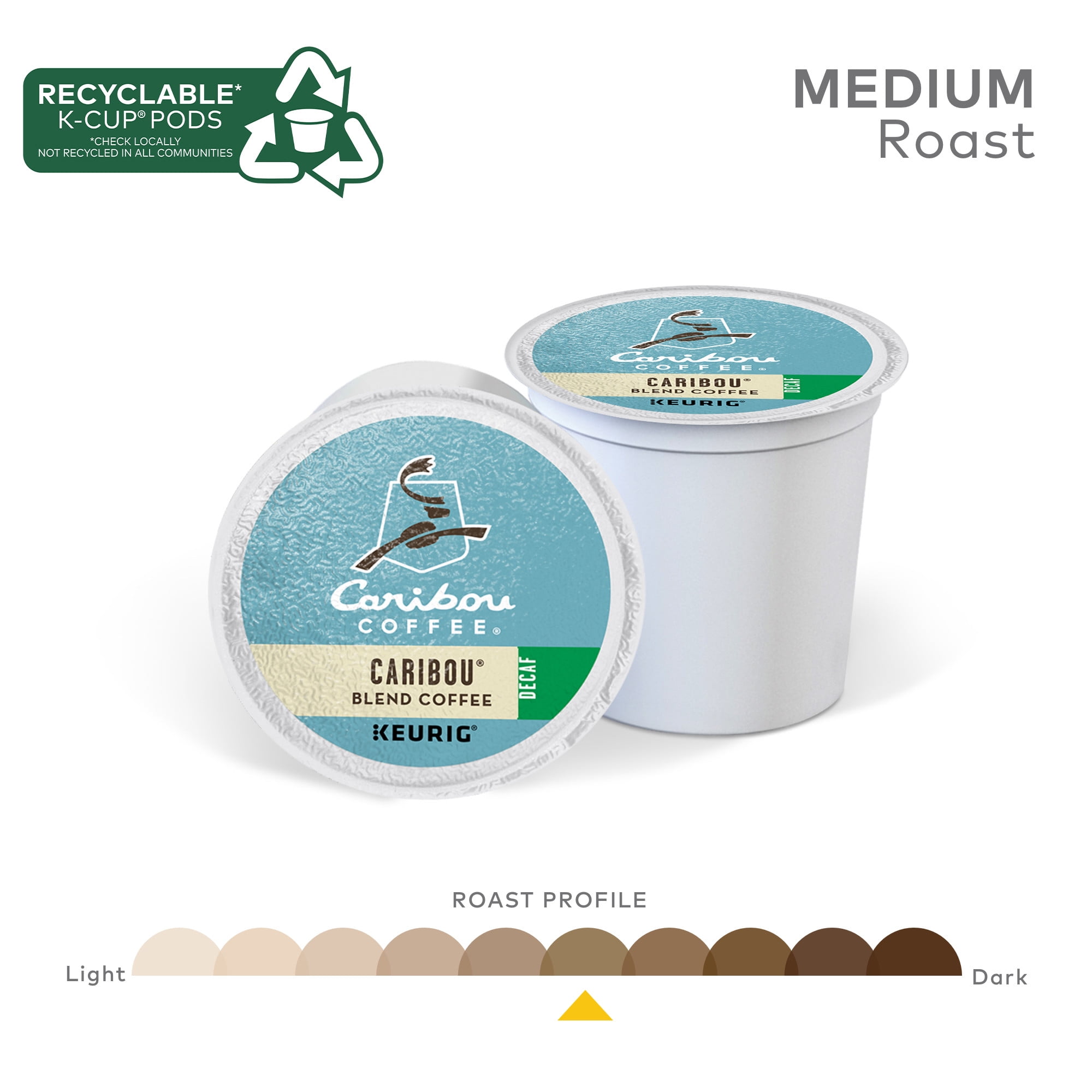Caribou Coffee Decaf Caribou Blend K-Cup Pods, Medium Roast, 24 Count for Keurig Brewers