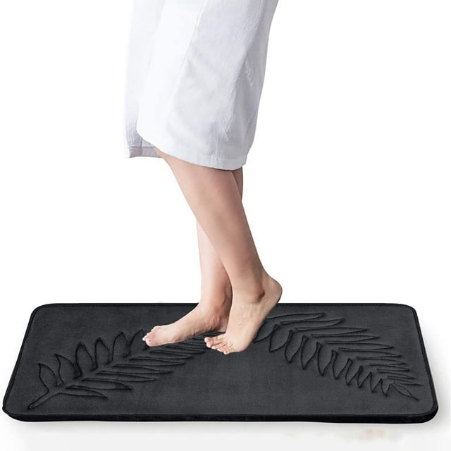 Bathroom Floor Mat | Water Absorbent Non-Slip Polyester Fiber Bath Rug | Quick Drying, Soft Fleece | Kitchen, Bathroom, Living Room, Bedroom, Entrance Carpet