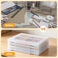thumbnail image 4 of 4 Pcs Scrapbook Paper Storage Box, 12.5 x 9.4 x 0.9 in Transparent Frosted Stackable Plastic Document Organizer for A4 Paper, Important Certificates, Craft Supplies, Home Office Use, 4 of 6
