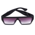 thumbnail image 3 of Gafas de sol cuadradas Nikou de gran tamaño con montura negra y lentes violeta y gris degradado con protección UV, 3 of 15