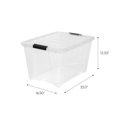 IRIS USA 53 Quart Plastic Storage Container Bin with Latching Lid, Clear