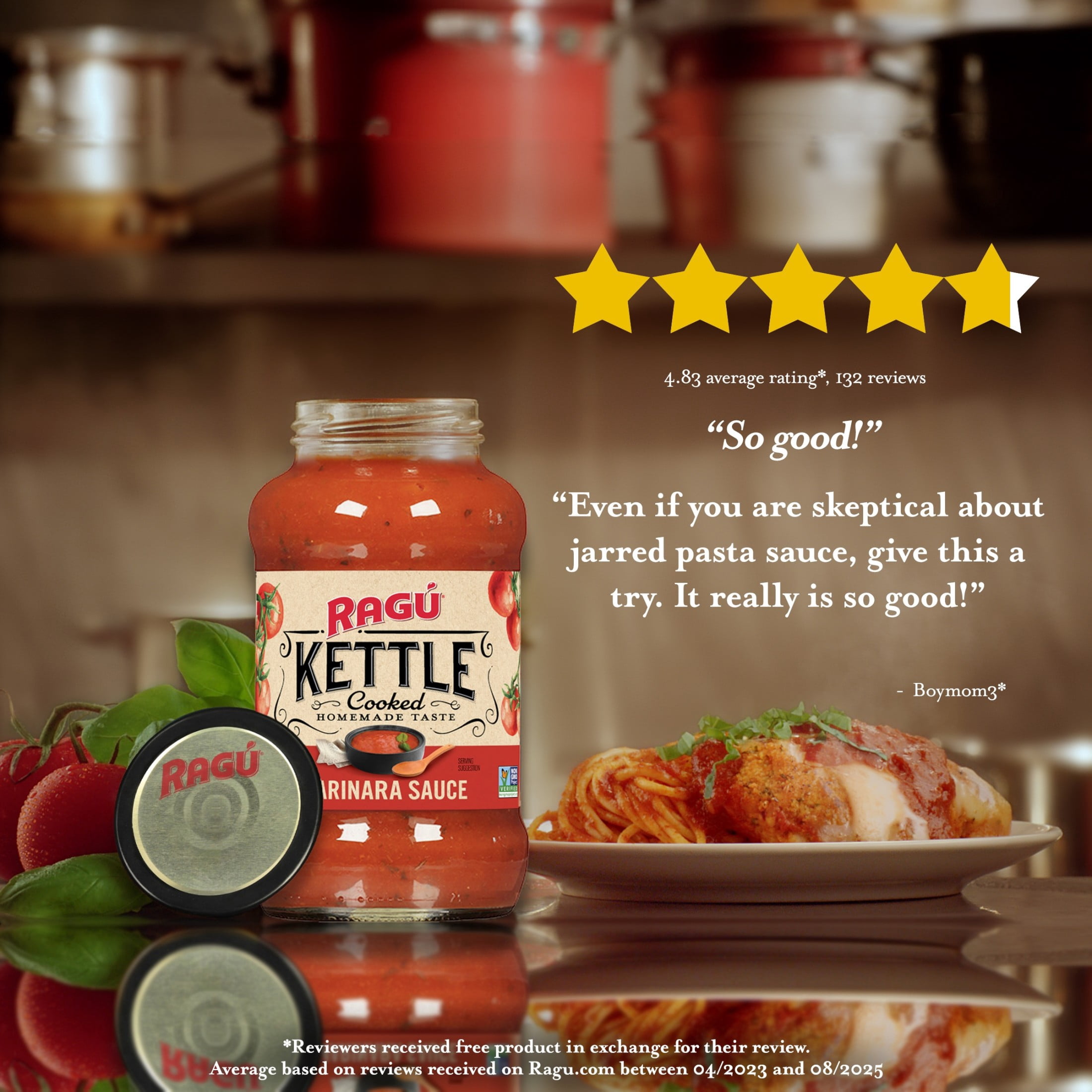 RAGU Kettle Cooked Marinara Sauce, Pasta Sauce, 24 oz