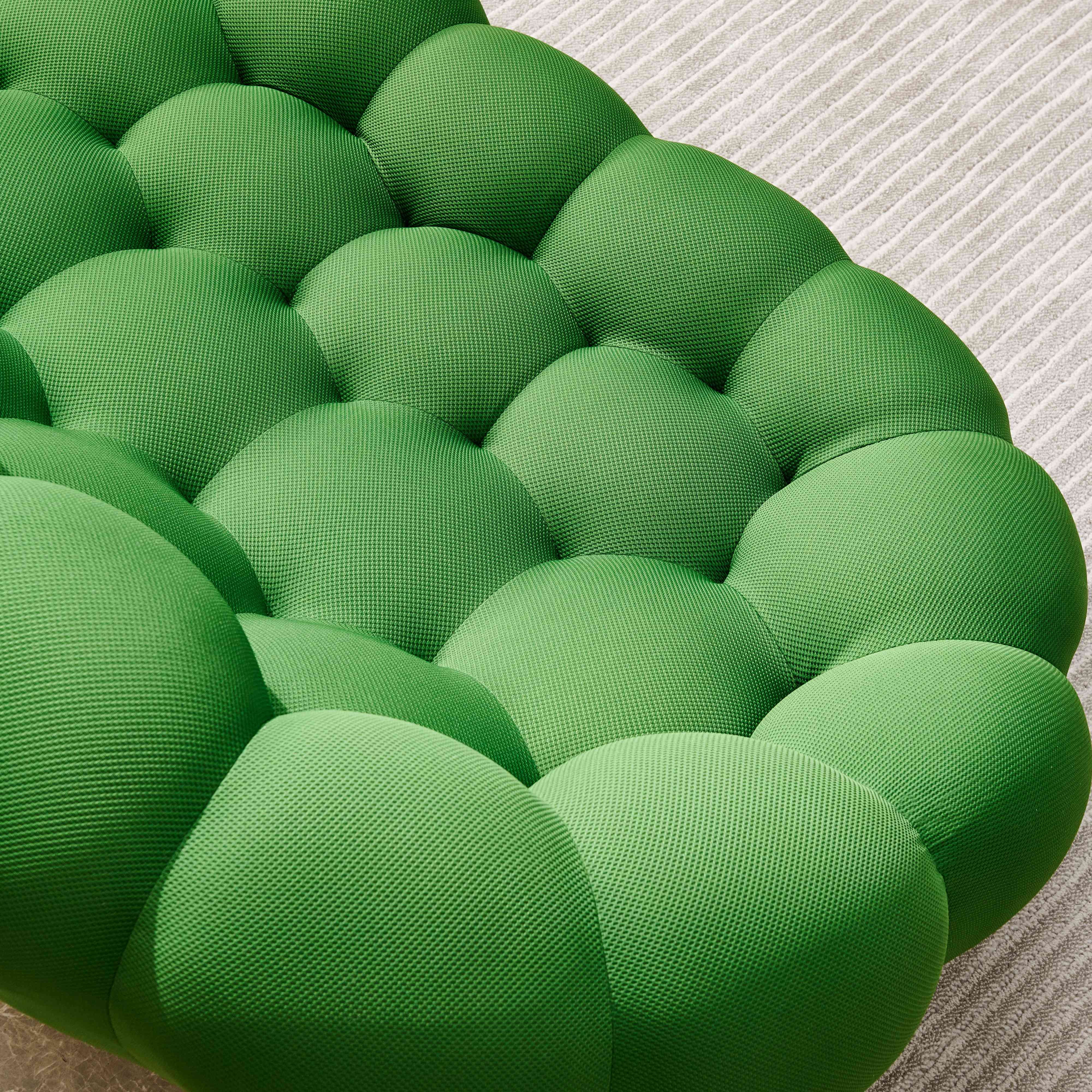 MAYEERTY 47" Lazy Curved Bubble Floor Sofa, Oversized Single Chair for Living Room, Green