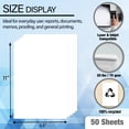 thumbnail image 3 of BAZIC 50 Sheets 8.5" x 11" White Copy Paper Laser Printing (50/Pack), 2-Packs, 3 of 8